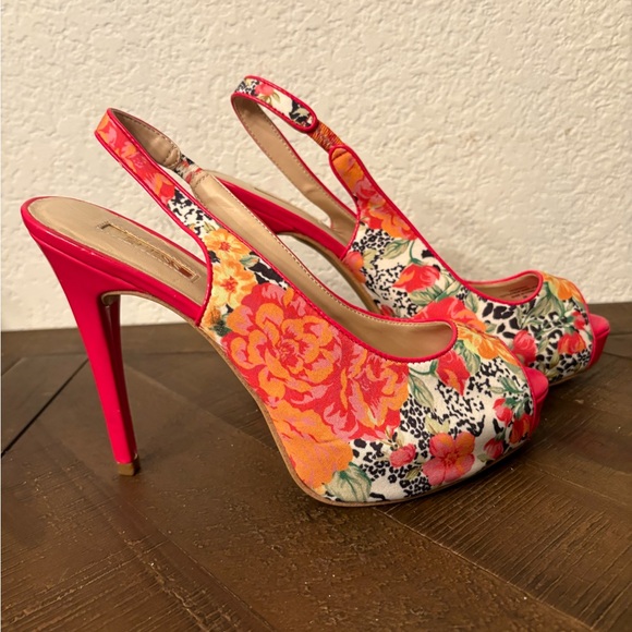 Guess Shoes - Guess Vibrant Floral Slingback Heels